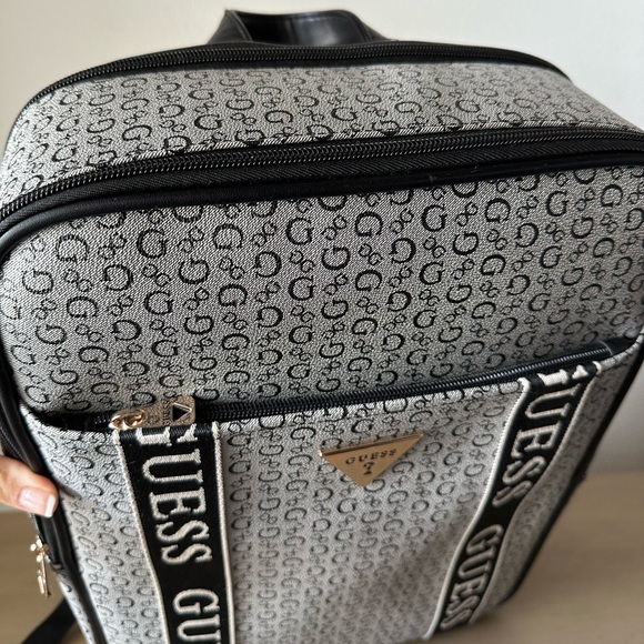 GUESS Gray Monogram Laptop Backpack - Picture 5 of 5
